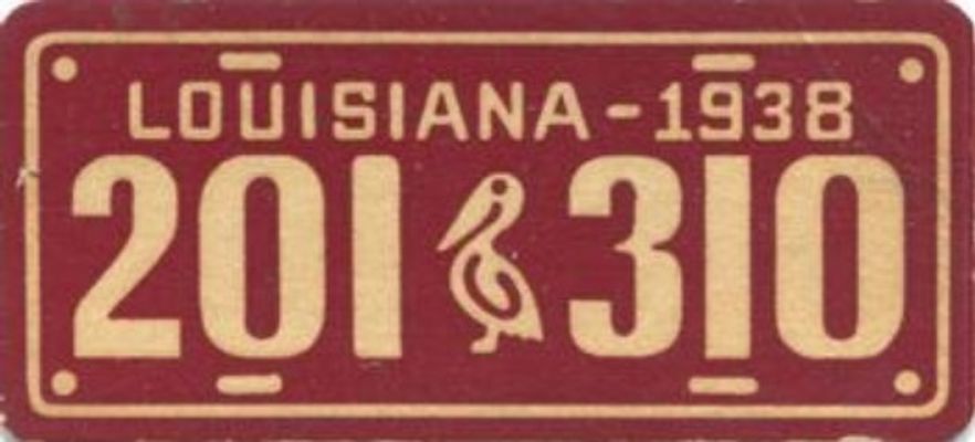 1938 Goudey Auto License Plates (R19-3) Base