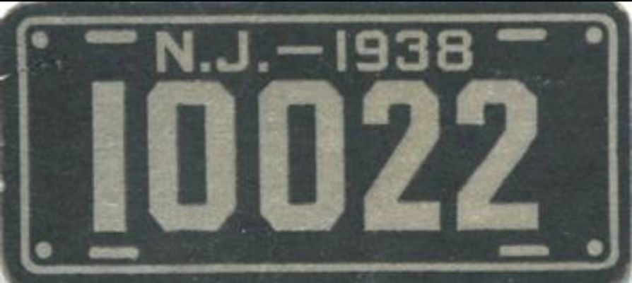 1938 Goudey Auto License Plates (R19-3) Base