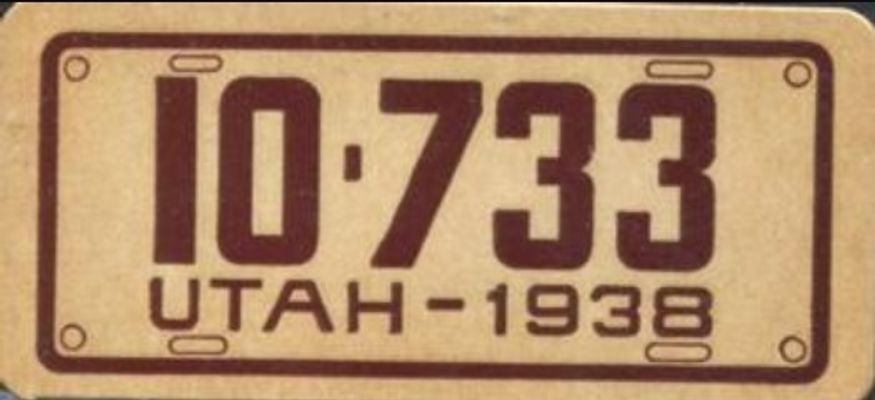 1938 Goudey Auto License Plates (R19-3) Base
