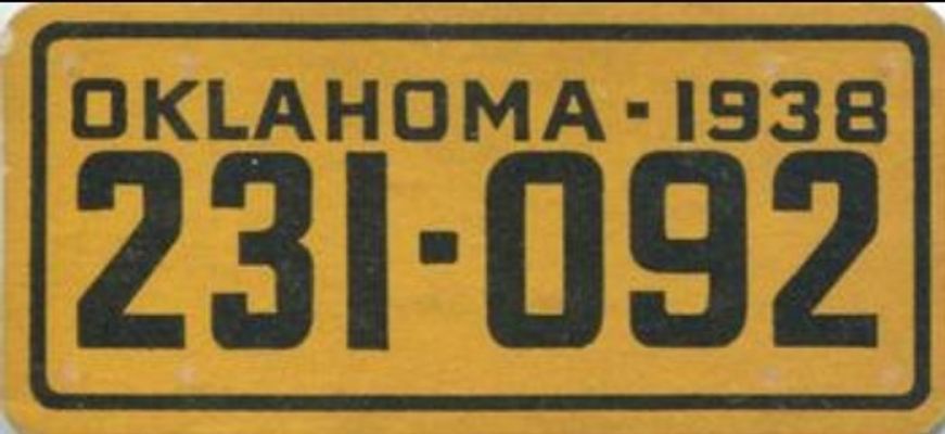 1938 Goudey Auto License Plates (R19-3) Base