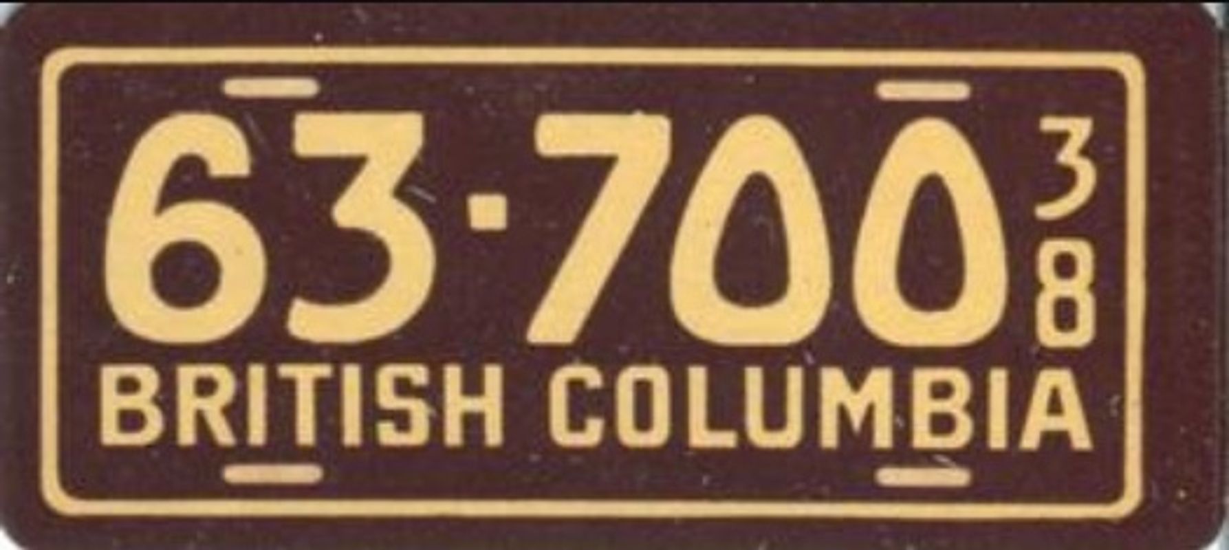 1938 Goudey Auto License Plates (R19-3) Base