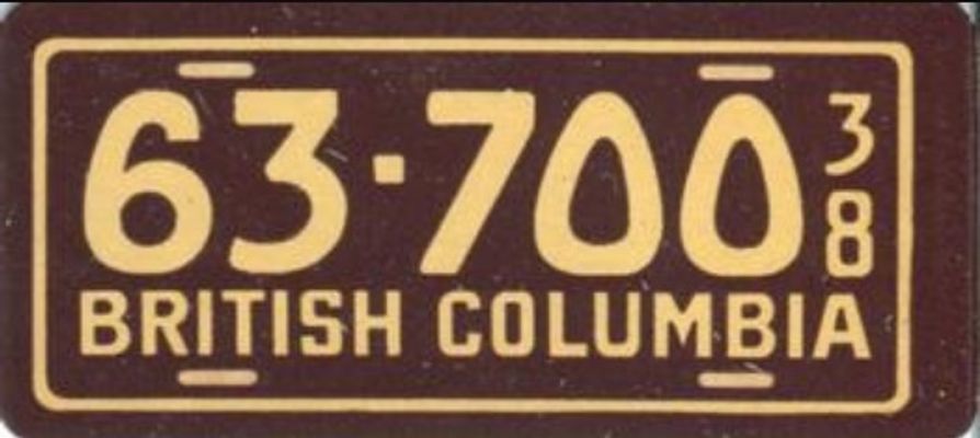 1938 Goudey Auto License Plates (R19-3) Base