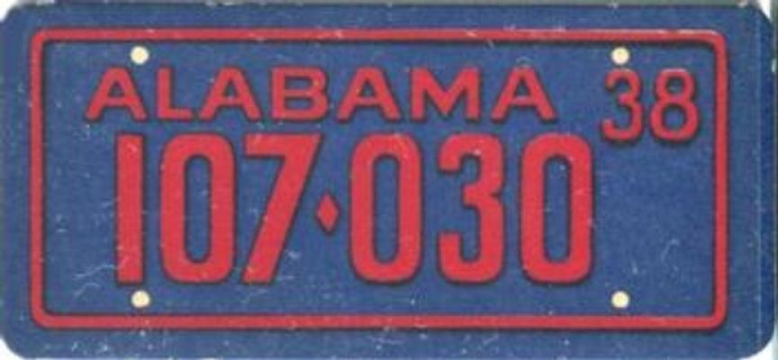 1938 Goudey Auto License Plates (R19-3) Base