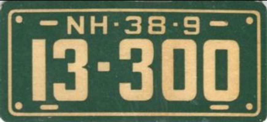 1938 Goudey Auto License Plates (R19-3) Base