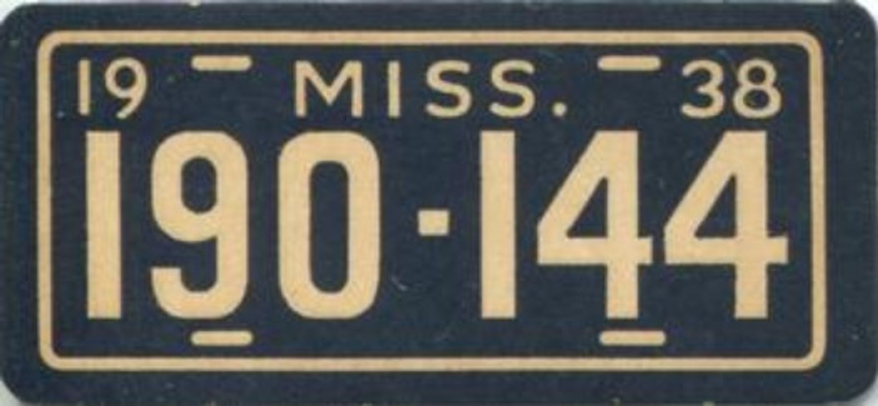 1938 Goudey Auto License Plates (R19-3) Base