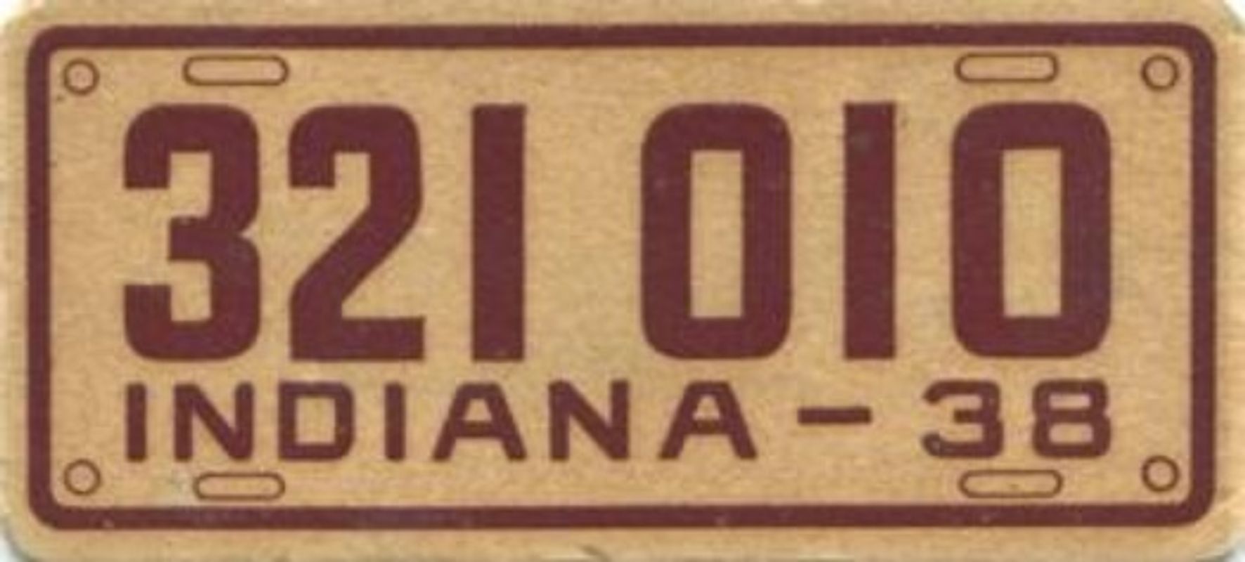 1938 Goudey Auto License Plates (R19-3) Base