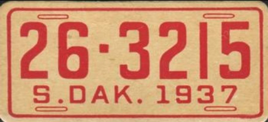 1937 Goudey Auto License Plates (R19-2) Base