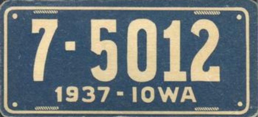1937 Goudey Auto License Plates (R19-2) Base