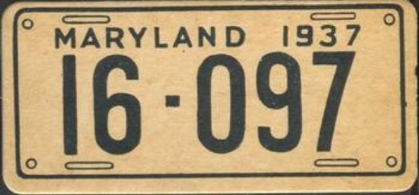 1937 Goudey Auto License Plates (R19-2) Base