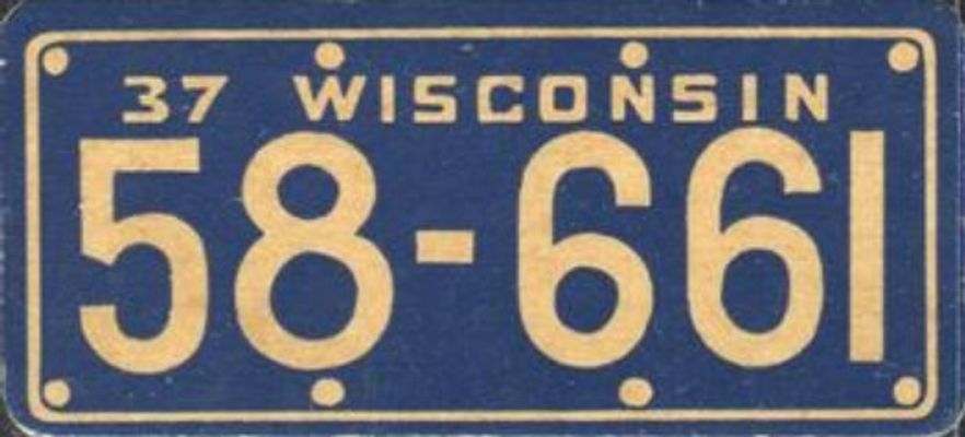 1937 Goudey Auto License Plates (R19-2) Base