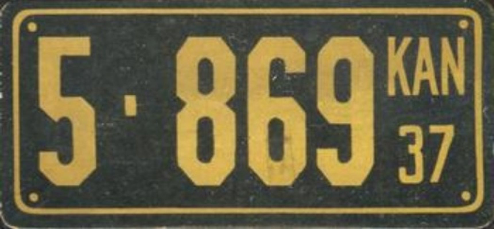 1937 Goudey Auto License Plates (R19-2) Base