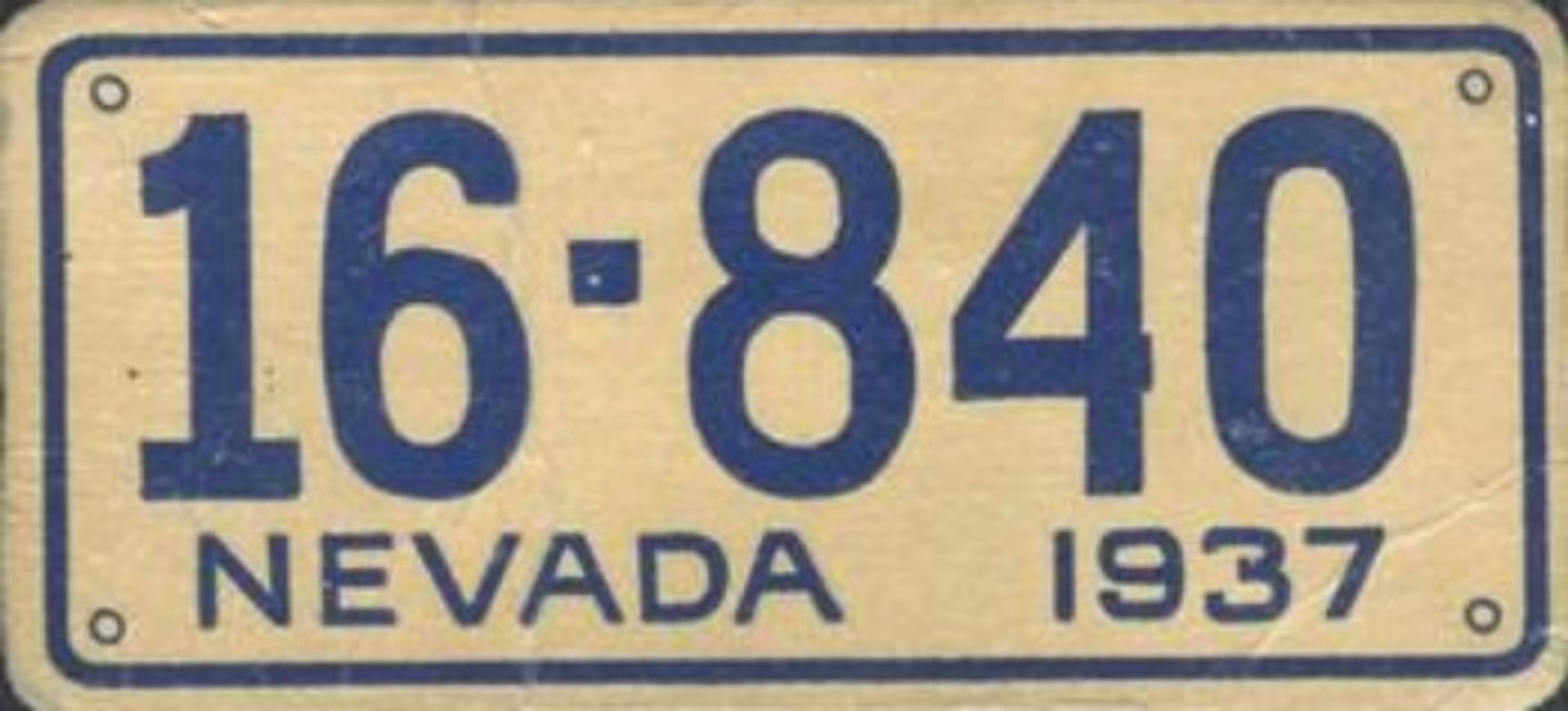 1937 Goudey Auto License Plates (R19-2) Base