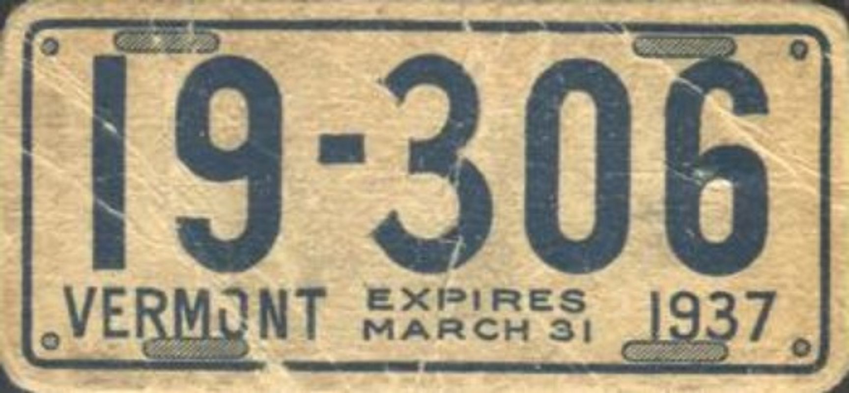 1937 Goudey Auto License Plates (R19-2) Base