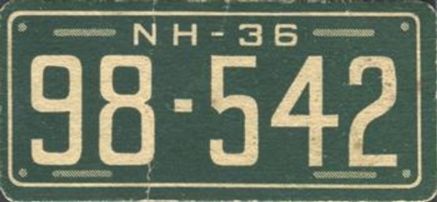 1936 Goudey Auto License Plates (R19-1) Base