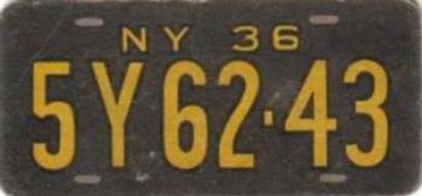 1936 Goudey Auto License Plates (R19-1) Base