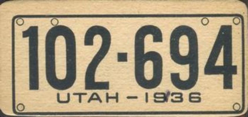 1936 Goudey Auto License Plates (R19-1) Base