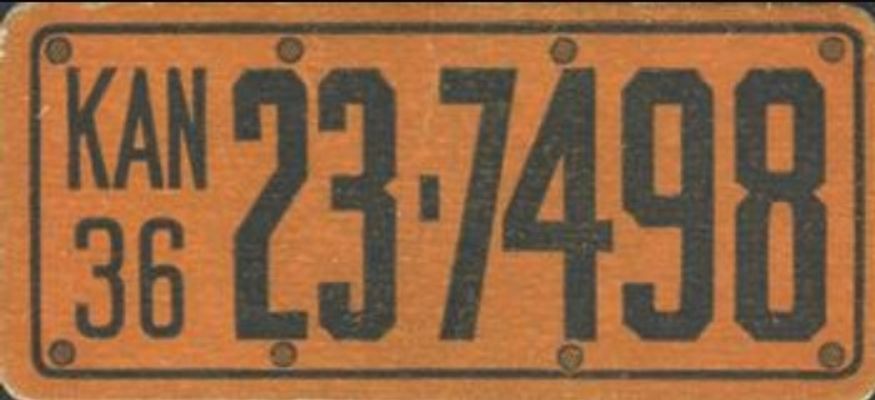 1936 Goudey Auto License Plates (R19-1) Base