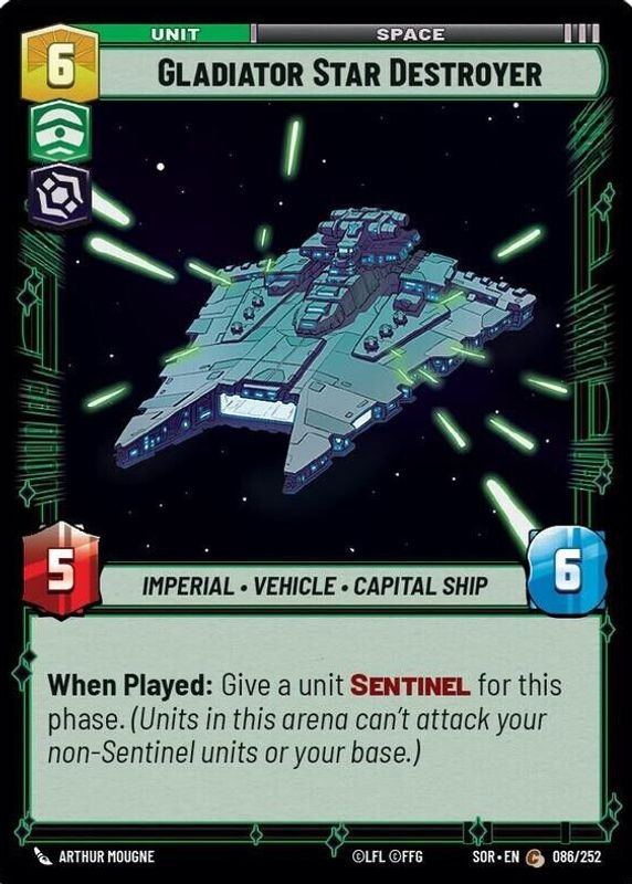 Gladiator Star Destroyer 2024 Spark of Rebellion #86 Base PSA 5