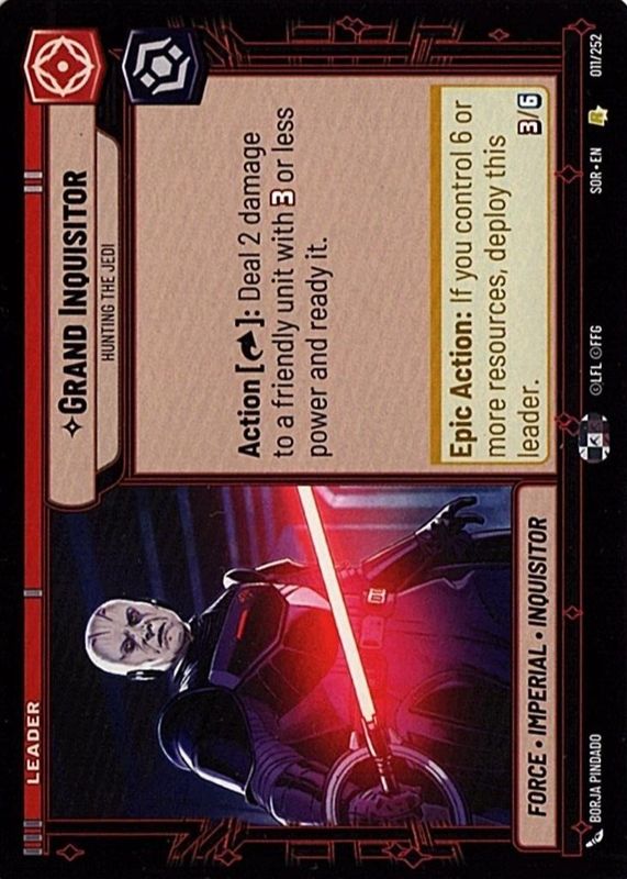 Grand Inquisitor - Hunting the Jedi 2024 Spark of Rebellion #11 Base PSA 10