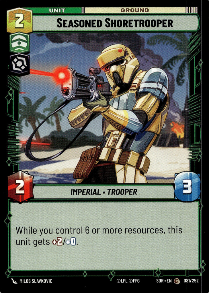 Seasoned Shoretrooper 2024 Spark of Rebellion #81 Base Price Guide ...