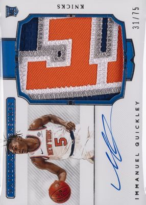 2020 National Treasures #107 Rookie Patch Auto Horizontal /75