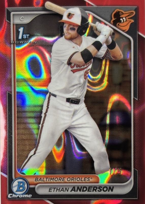 2024 Bowman Draft #BDC-79 Chrome - Red Lava Refractor /5 (1st)