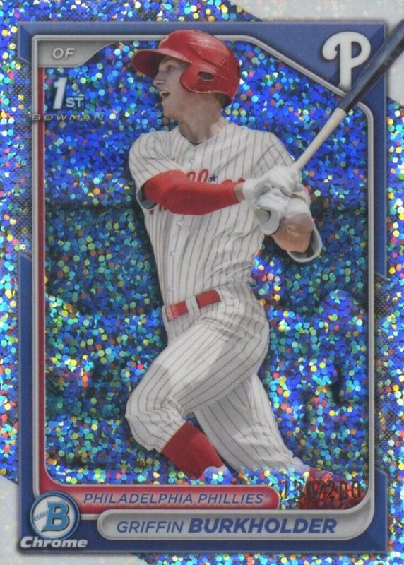 Griffin Burkholder 2024 Bowman Draft #BDC-60 Chrome - Sparkles Refractor /200 (1st) PSA 10