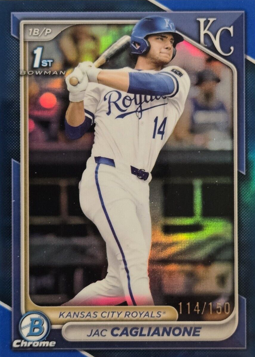 Jac Caglianone 2024 Bowman Draft #BDC-8 Chrome - Blue Refractor 