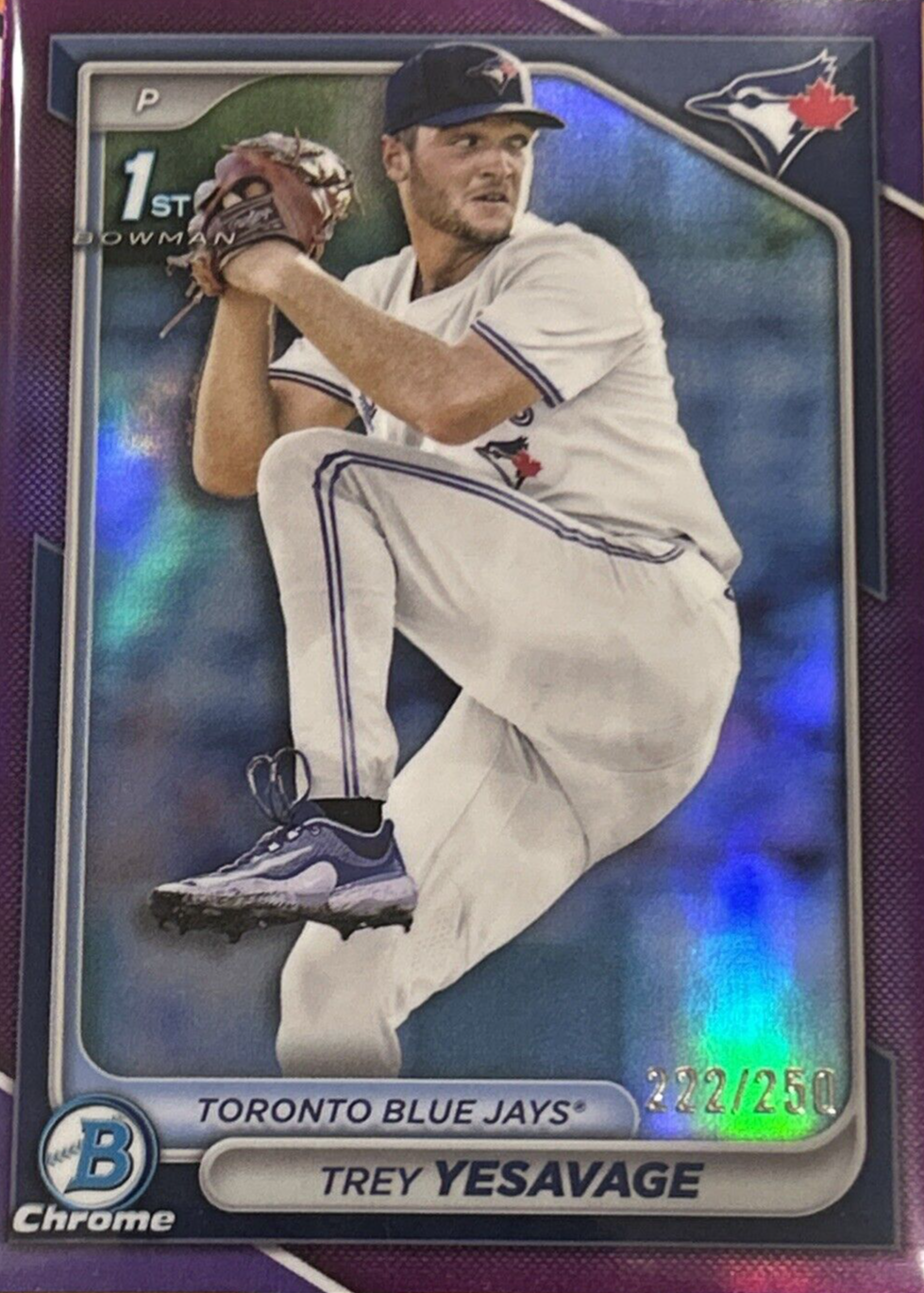 Trey Yesavage 2024 Bowman Draft #BDC-92 Chrome - Purple Refractor