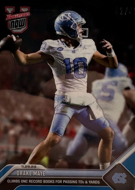Drake Maye 2023 Bowman U Now #33 Blue /49 RAW