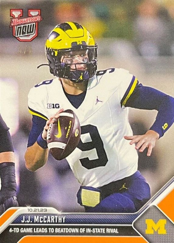 JJ McCarthy 2023 Bowman U Now #17 Orange /5 RAW