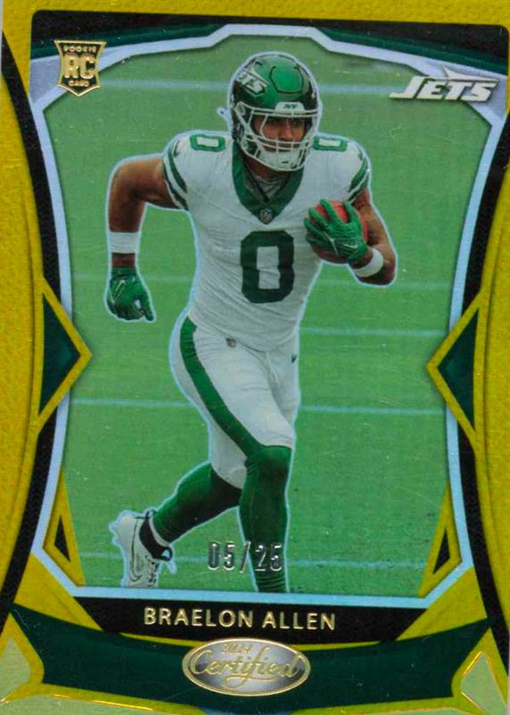 Braelon Allen 2024 Certified #200 Mirror Gold /25 Rookie RAW