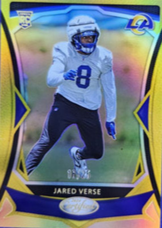 Jared Verse 2024 Certified #114 Mirror Gold /25 Rookie RAW