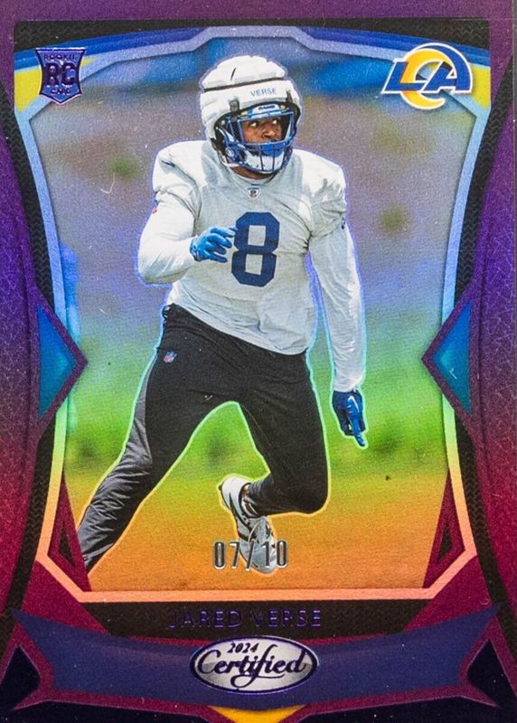 Jared Verse 2024 Certified #114 Mirror Purple /10 Rookie RAW