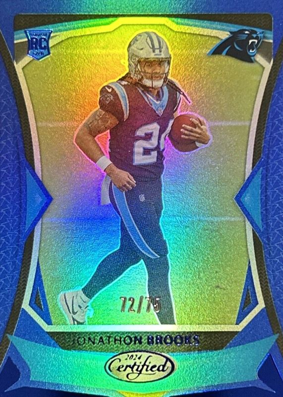 Jonathon Brooks 2024 Certified #136 Mirror Blue /75 Rookie RAW