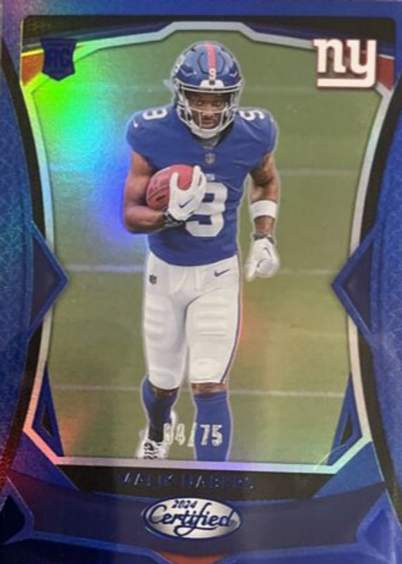 Malik Nabers 2024 Certified #105 Mirror Blue /75 Rookie RAW