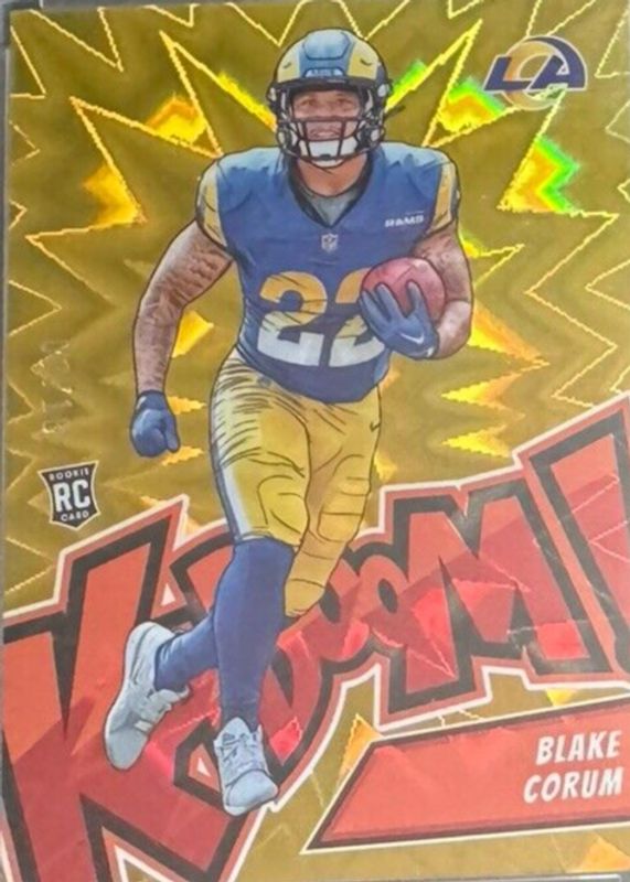 Blake Corum 2024 Absolute #23 Kaboom! (Vertical) - Gold /10 Rookie RAW