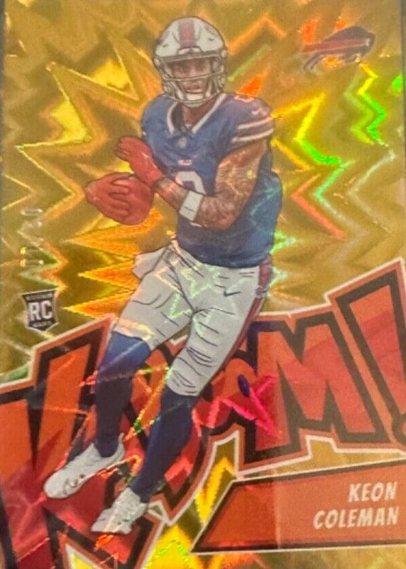 Keon Coleman 2024 Absolute #17 Kaboom! (Vertical) - Gold /10 Rookie RAW