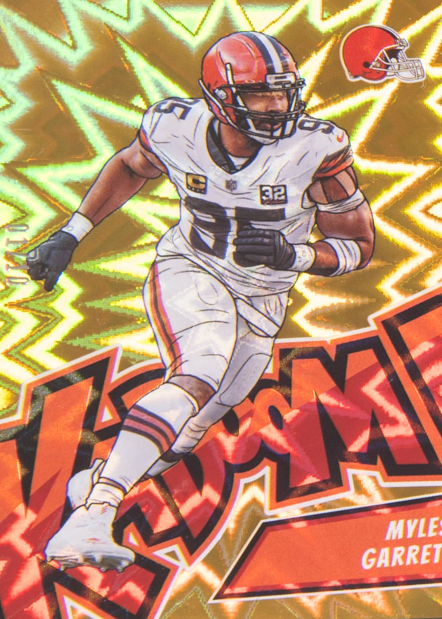 Myles Garrett 2024 Absolute #27 Kaboom! (Vertical) - Gold /10