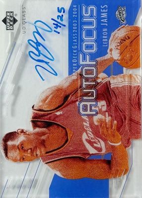 2003 Upper Deck Glass #LJ Auto Focus - Crystal /25