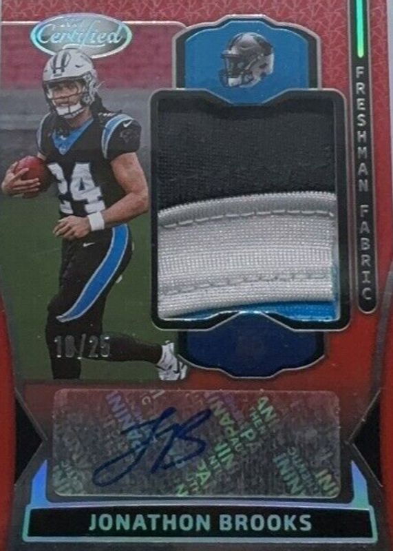 Jonathon Brooks 2024 Certified #FMS-JBS Freshman Fabric Signatures - Mirror Red Etch /25 Rookie RAW