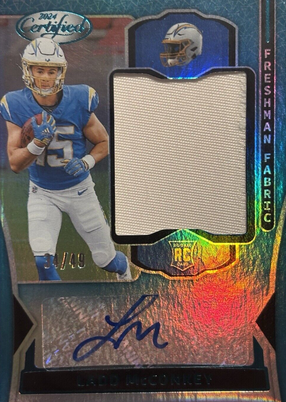 Ladd McConkey 2024 Certified #FMS-LMY Freshman Fabric Signatures ...