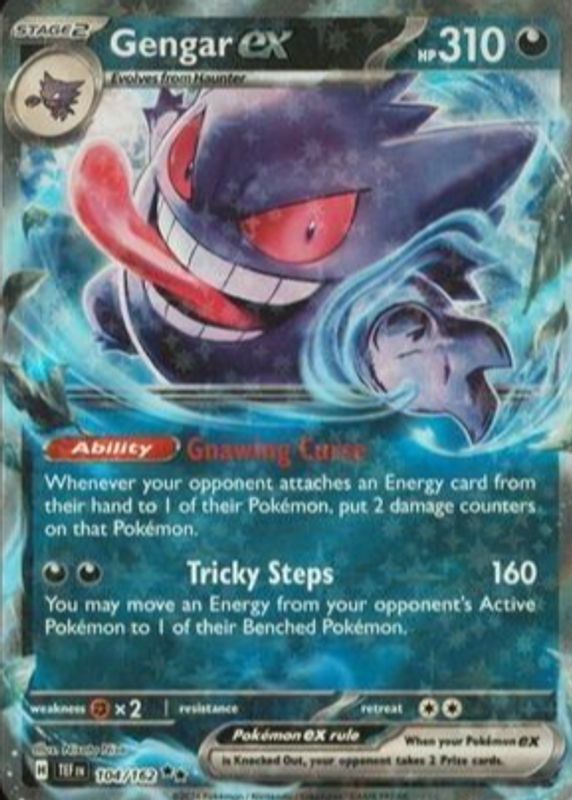 Gengar EX 2024 Scarlet & Violet: Temporal Forces #104/162 Double Rare SGC 10