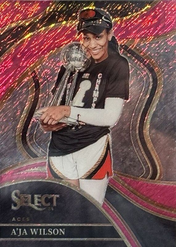 A'ja Wilson 2024 Select WNBA #243 Courtside Pink Shimmer FOTL /3 RAW
