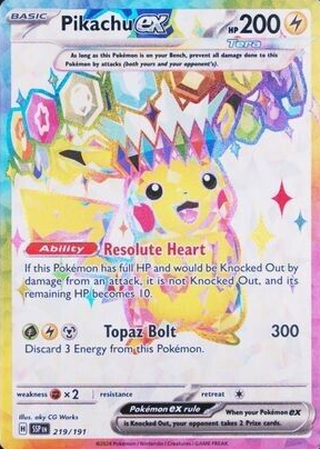 Pikachu ex 2024 Scarlet & Violet: Surging Sparks #219/191