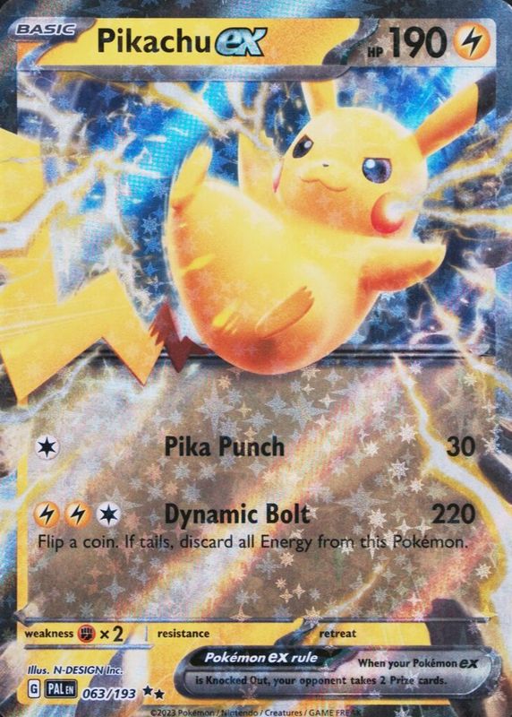 Pikachu EX - 063/193 - Carte Pokémon Évolutions à Paldea EV02 Pikachu EX - 063/193 - Carte Pokémon Évolutions à Paldea EV02