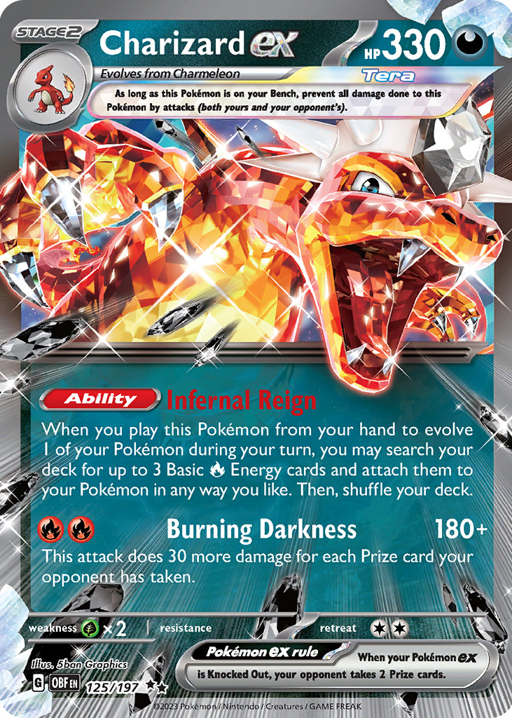 bearcat Charizard EX Charizard ex 2023 Scarlet & Violet: Obsidian Flames #125/197
