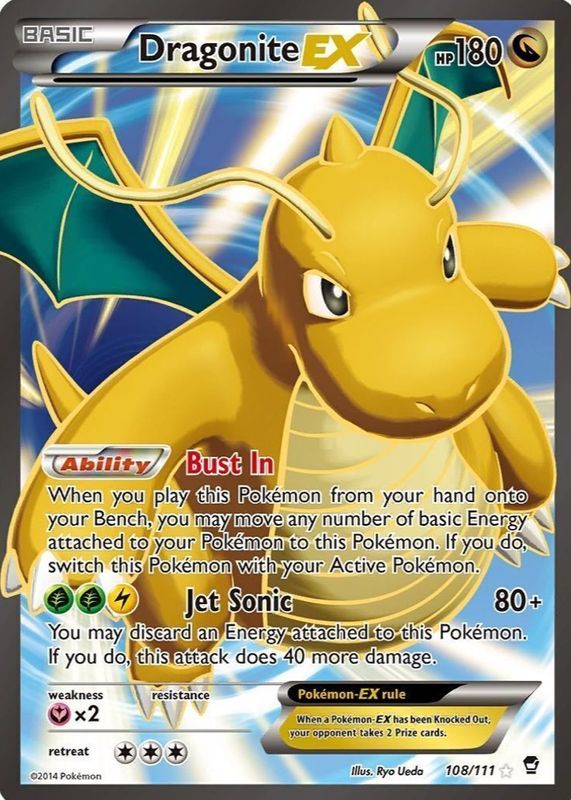 Dragonite ex 2014 XY: Furious Fists #108/111 Holo (Full Art) PSA 10