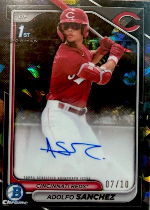 Adolfo Sanchez 2024 Bowman Chrome Sapphire Edition #CSPA-AS Prospect Auto - Black /10 (1st) RAW