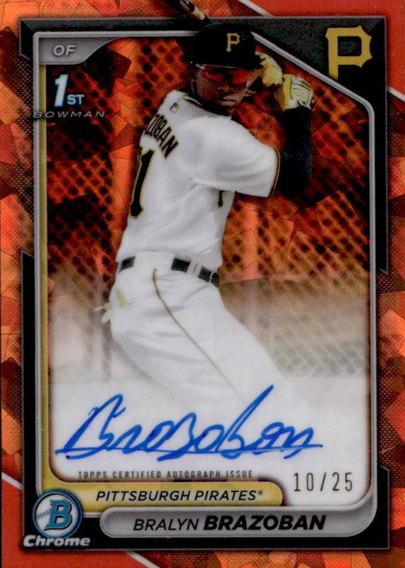 Bralyn Brazoban 2024 Bowman Chrome Sapphire Edition #CSPA-BB Prospect Auto - Orange /25 (1st) RAW